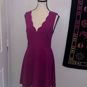 This is a lulus only magenta skater dress